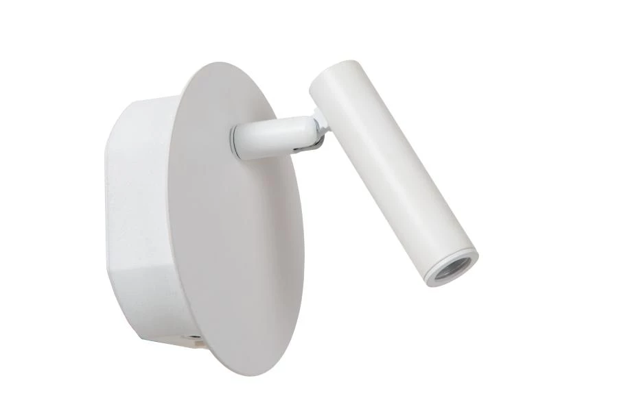 Lucide JOLIJN - Lámpara de cabecera / Lámpara de pared Recargable - Batería/acumulador - Ø 10,2 cm - LED - 1x2W 3000K - Magnético - Blanco - apagado